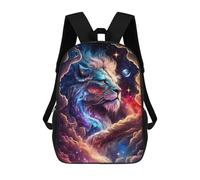 sinyumoney School Student Backpack Galactic Lion Majesty Children's School Backpack 3D Printed Fashion Travel Rucksacks Boy School Bag 17inch