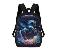 sinyumoney School Student Backpack Galactic Unicorn Fantasy Children's School Backpack 3D Printed Fashion Travel Rucksacks Boy School Bag 17inch