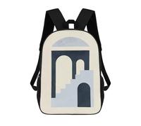 sinyumoney School Student Backpack Geometric Shapes M Children's School Backpack 3D Printed Fashion Travel Rucksacks Boy School Bag 17inch