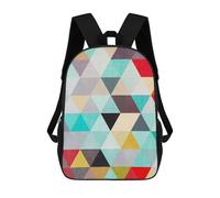 sinyumoney School Student Backpack Geometric Traits 6 Children's School Backpack 3D Printed Fashion Travel Rucksacks Boy School Bag 17inch