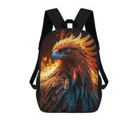 sinyumoney School Student Backpack Golden Eagle in Flames Children's School Backpack 3D Printed Fashion Travel Rucksacks Boy School Bag 17inch