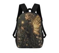 sinyumoney School Student Backpack Golden Fairy in A Forest Children's School Backpack 3D Printed Fashion Travel Rucksacks Boy School Bag 17inch