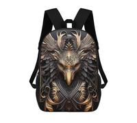sinyumoney School Student Backpack Golden Phoenix God Children's School Backpack 3D Printed Fashion Travel Rucksacks Boy School Bag 17inch