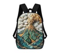 sinyumoney School Student Backpack Golden Veins of The Earth Art Children's School Backpack 3D Printed Fashion Travel Rucksacks Boy School Bag 17inch