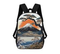 sinyumoney School Student Backpack Japan Nature Art Children's School Backpack 3D Printed Fashion Travel Rucksacks Boy School Bag 17inch