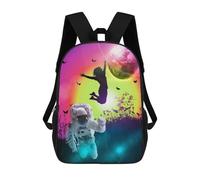 sinyumoney School Student Backpack Journey to The Stars Children's School Backpack 3D Printed Fashion Travel Rucksacks Boy School Bag 17inch