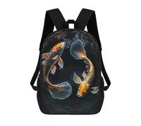 sinyumoney School Student Backpack Koi Fish in The Lake Children's School Backpack 3D Printed Fashion Travel Rucksacks Boy School Bag 17inch
