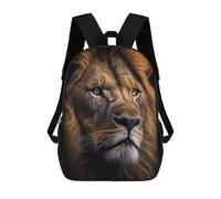 sinyumoney School Student Backpack Lion Face Animal Children's School Backpack 3D Printed Fashion Travel Rucksacks Boy School Bag 17inch