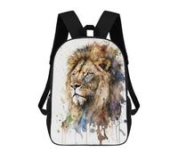 sinyumoney School Student Backpack Lion Watercolor Children's School Backpack 3D Printed Fashion Travel Rucksacks Boy School Bag 17inch