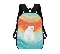 sinyumoney School Student Backpack Lost Polar Bear Children's School Backpack 3D Printed Fashion Travel Rucksacks Boy School Bag 17inch