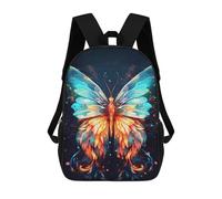 sinyumoney School Student Backpack Magical Butterfly Artwork Children's School Backpack 3D Printed Fashion Travel Rucksacks Boy School Bag 17inch