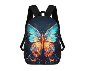 sinyumoney School Student Backpack Magical Butterfly Artwork Children's School Backpack 3D Printed Fashion Travel Rucksacks Boy School Bag 17inch