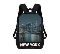 sinyumoney School Student Backpack Manhattan Skyline Children's School Backpack 3D Printed Fashion Travel Rucksacks Boy School Bag 17inch