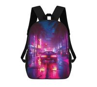 sinyumoney School Student Backpack Miami Outrun Aesthetics Children's School Backpack 3D Printed Fashion Travel Rucksacks Boy School Bag 17inch