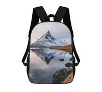 sinyumoney School Student Backpack Mountain Reflection Children's School Backpack 3D Printed Fashion Travel Rucksacks Boy School Bag 17inch