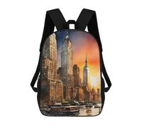 sinyumoney School Student Backpack New York City Art Children's School Backpack 3D Printed Fashion Travel Rucksacks Boy School Bag 17inch