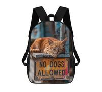 sinyumoney School Student Backpack No Dogs Allowed Sign Children's School Backpack 3D Printed Fashion Travel Rucksacks Boy School Bag 17inch
