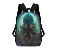 sinyumoney School Student Backpack Octopus with Glowing Eyes Children's School Backpack 3D Printed Fashion Travel Rucksacks Boy School Bag 17inch