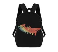 sinyumoney School Student Backpack Orca Whale Retro Vintage Children's School Backpack 3D Printed Fashion Travel Rucksacks Boy School Bag 17inch