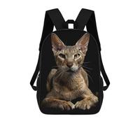 sinyumoney School Student Backpack Oriental Shorthair Children's School Backpack 3D Printed Fashion Travel Rucksacks Boy School Bag 17inch