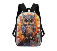 sinyumoney School Student Backpack Owl Night Children's School Backpack 3D Printed Fashion Travel Rucksacks Boy School Bag 17inch