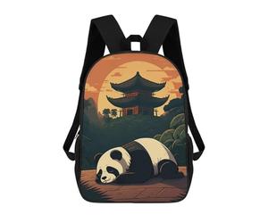 sinyumoney School Student Backpack Panda Bamboo Japan Children's School Backpack 3D Printed Fashion Travel Rucksacks Boy School Bag 17inch