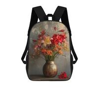 sinyumoney School Student Backpack Photo Art Flowers II Children's School Backpack 3D Printed Fashion Travel Rucksacks Boy School Bag 17inch