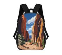 sinyumoney School Student Backpack Pinnacle National Park Children's School Backpack 3D Printed Fashion Travel Rucksacks Boy School Bag 17inch