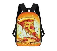sinyumoney School Student Backpack Pizza Children's School Backpack 3D Printed Fashion Travel Rucksacks Boy School Bag 17inch