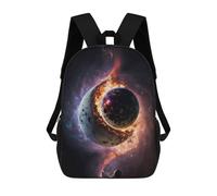 sinyumoney School Student Backpack Planetary Convergence Cosmic Dance Children's School Backpack 3D Printed Fashion Travel Rucksacks Boy School Bag 17inch