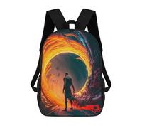sinyumoney School Student Backpack Portal to Another World Children's School Backpack 3D Printed Fashion Travel Rucksacks Boy School Bag 17inch