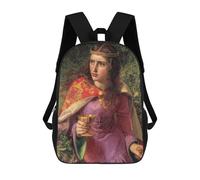 sinyumoney School Student Backpack Queen Eleanor by Frederick Sandys Children's School Backpack 3D Printed Fashion Travel Rucksacks Boy School Bag 17inch