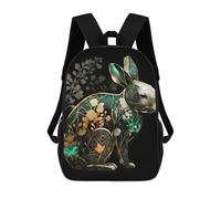 sinyumoney School Student Backpack Rabbit Abstract Art Children's School Backpack 3D Printed Fashion Travel Rucksacks Boy School Bag 17inch