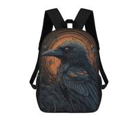 sinyumoney School Student Backpack Raven Fairy Tale Children's School Backpack 3D Printed Fashion Travel Rucksacks Boy School Bag 17inch
