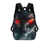 sinyumoney School Student Backpack Red Eyed Feline Children's School Backpack 3D Printed Fashion Travel Rucksacks Boy School Bag 17inch