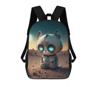 sinyumoney School Student Backpack Robotic Cat in Space Suit -1 Children's School Backpack 3D Printed Fashion Travel Rucksacks Boy School Bag 17inch