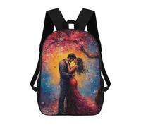 sinyumoney School Student Backpack Romantic Couple Under Tree Children's School Backpack 3D Printed Fashion Travel Rucksacks Boy School Bag 17inch