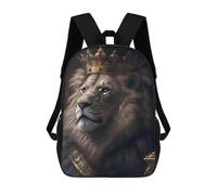 sinyumoney School Student Backpack Royal Lion Majesty Children's School Backpack 3D Printed Fashion Travel Rucksacks Boy School Bag 17inch