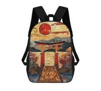 sinyumoney School Student Backpack Sacred Torri Path Mosaic Children's School Backpack 3D Printed Fashion Travel Rucksacks Boy School Bag 17inch