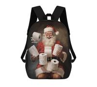 sinyumoney School Student Backpack Santas Toilet Paper Crisis Children's School Backpack 3D Printed Fashion Travel Rucksacks Boy School Bag 17inch