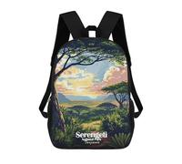 sinyumoney School Student Backpack Serengeti National Park Tanzania Art Children's School Backpack 3D Printed Fashion Travel Rucksacks Boy School Bag 17inch