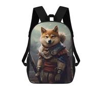 sinyumoney School Student Backpack Shiba Inu Viking Children's School Backpack 3D Printed Fashion Travel Rucksacks Boy School Bag 17inch
