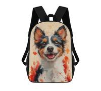 sinyumoney School Student Backpack Smiling Dog Painting Children's School Backpack 3D Printed Fashion Travel Rucksacks Boy School Bag 17inch