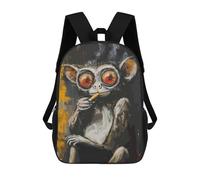 sinyumoney School Student Backpack Smoking Monkey Children's School Backpack 3D Printed Fashion Travel Rucksacks Boy School Bag 17inch