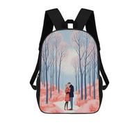 sinyumoney School Student Backpack Snowflakes And Kiss Children's School Backpack 3D Printed Fashion Travel Rucksacks Boy School Bag 17inch