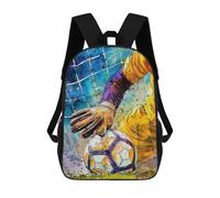 sinyumoney School Student Backpack Soccer Goalkeeper Save Children's School Backpack 3D Printed Fashion Travel Rucksacks Boy School Bag 17inch