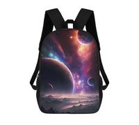 sinyumoney School Student Backpack Space Fantasy Landscape Children's School Backpack 3D Printed Fashion Travel Rucksacks Boy School Bag 17inch