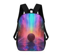 sinyumoney School Student Backpack Sport Neon Basket Ball Children's School Backpack 3D Printed Fashion Travel Rucksacks Boy School Bag 17inch