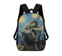 sinyumoney School Student Backpack Starry Night Loneliness Children's School Backpack 3D Printed Fashion Travel Rucksacks Boy School Bag 17inch