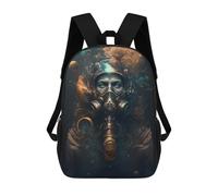 sinyumoney School Student Backpack Steampunk Helmet Artwork Children's School Backpack 3D Printed Fashion Travel Rucksacks Boy School Bag 17inch